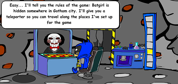 Pigsaw explains the rules to Batman Pigsaw explains the rules to Batman