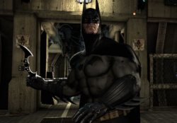 Batman throws batarangs