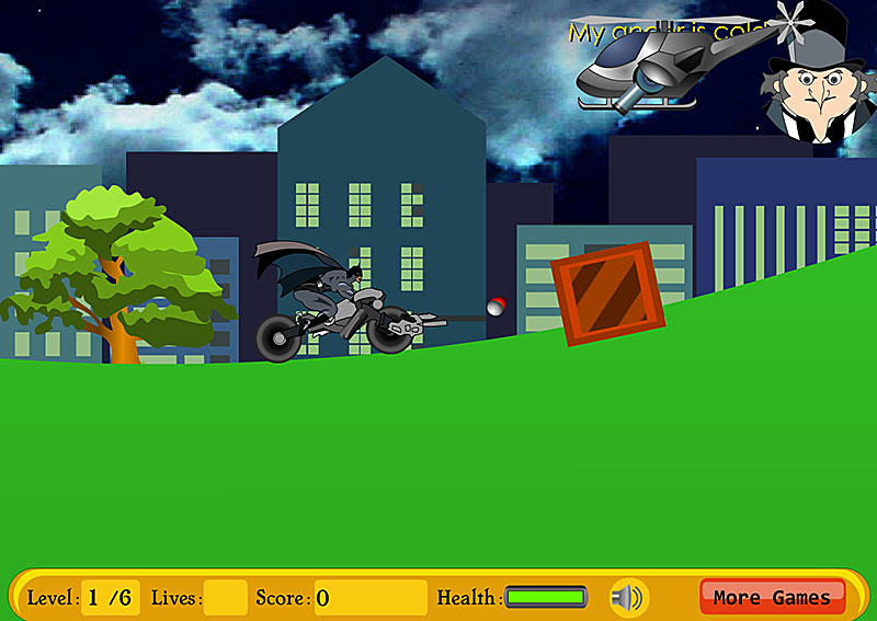 Batman shoots at helicopter in Penguin Hunt Batman shoots at helicopter in Penguin Hunt