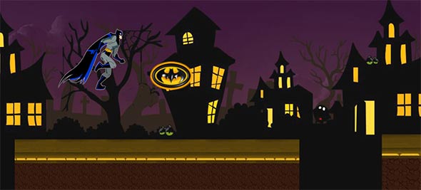 Batman Crazy Runner - Super Runner In Bat-Cape with Halloween background