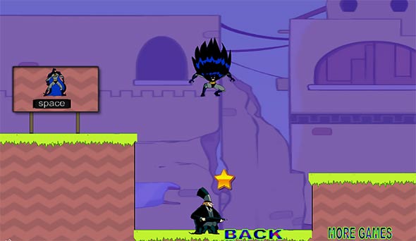 Batman Fight game: You don't have to bother fighting when you can simply jump over and avoid fight image of Batman jumping in Batman Fight game