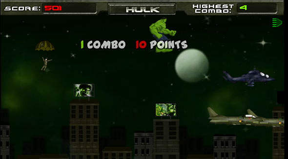 Hulk Madness: typical action scene from the game (screenshot) image of Hulk Madness game scene