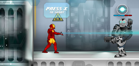 image of Iron Man shooting out laser beams