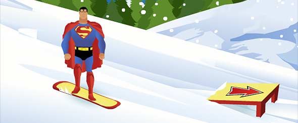 Superman Snowboarding: game screenshot