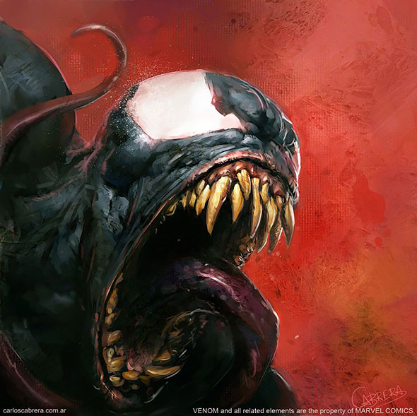 Scary artistic image of Venom Venom artistic image