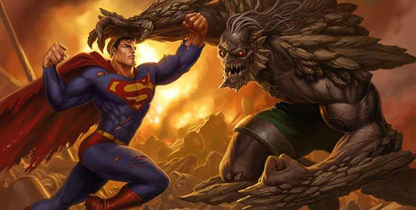 image of superman vs doomsday